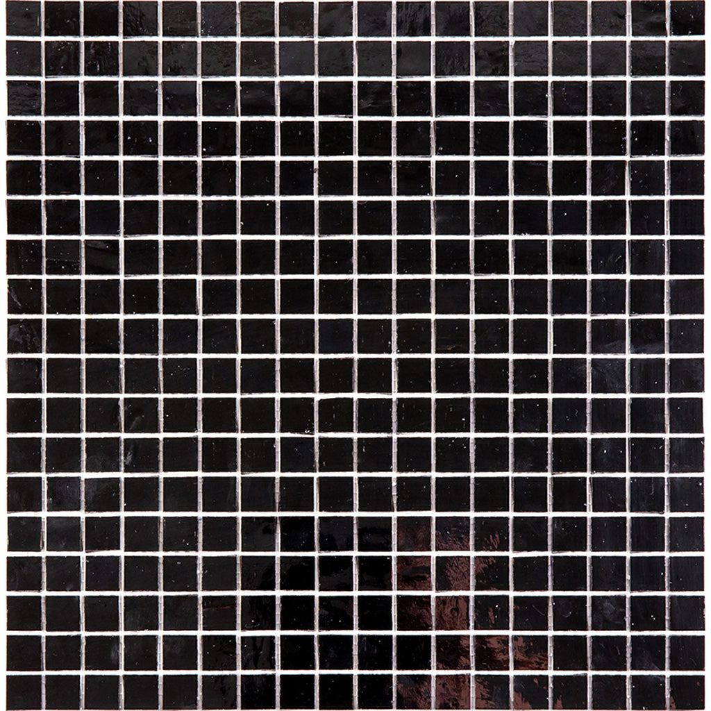 Black 12x12 Glossy Uniform Square Glass Mosaic Tile (20 pack, 18.69 sq ft/case) - Sample