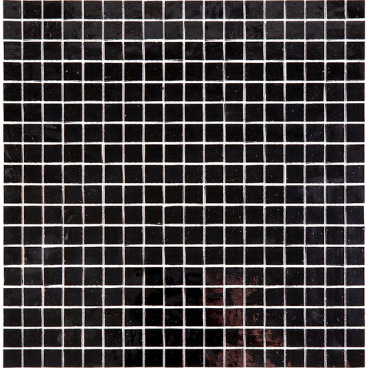 Black 12x12 Glossy Uniform Square Glass Mosaic Tile (20 pack, 18.69 sq ft/case) - Sample