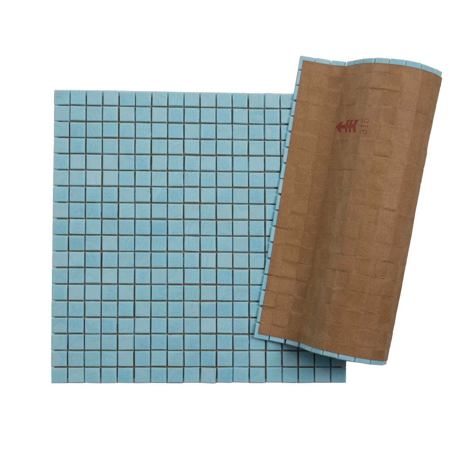 Sky Blue 12x12 Glossy Uniform Square Glass Mosaic Tile (20 pack, 18.69 sq ft/case) - Sample