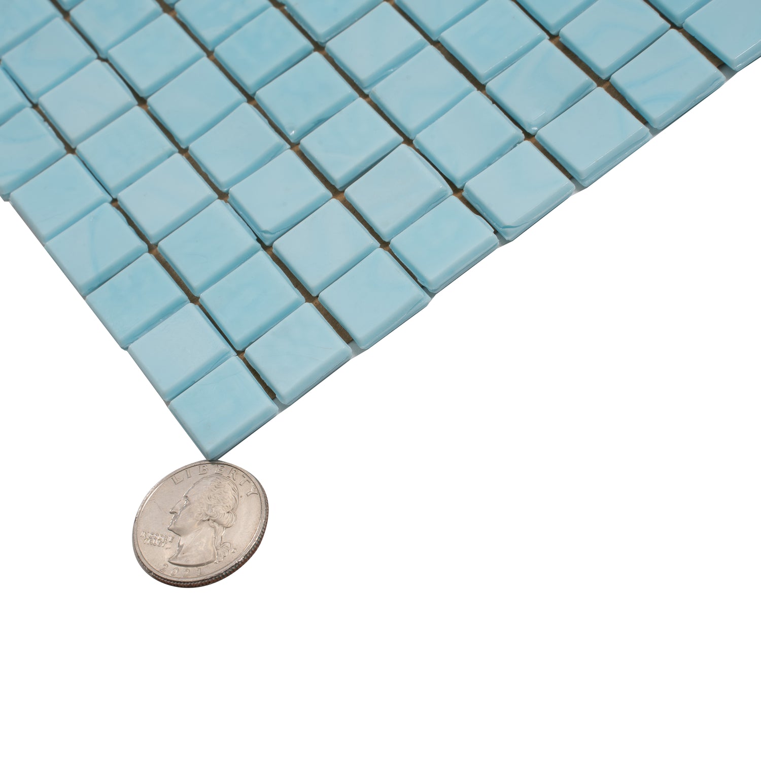Sky Blue 12x12 Glossy Uniform Square Glass Mosaic Tile (20 pack, 18.69 sq ft/case) - Sample