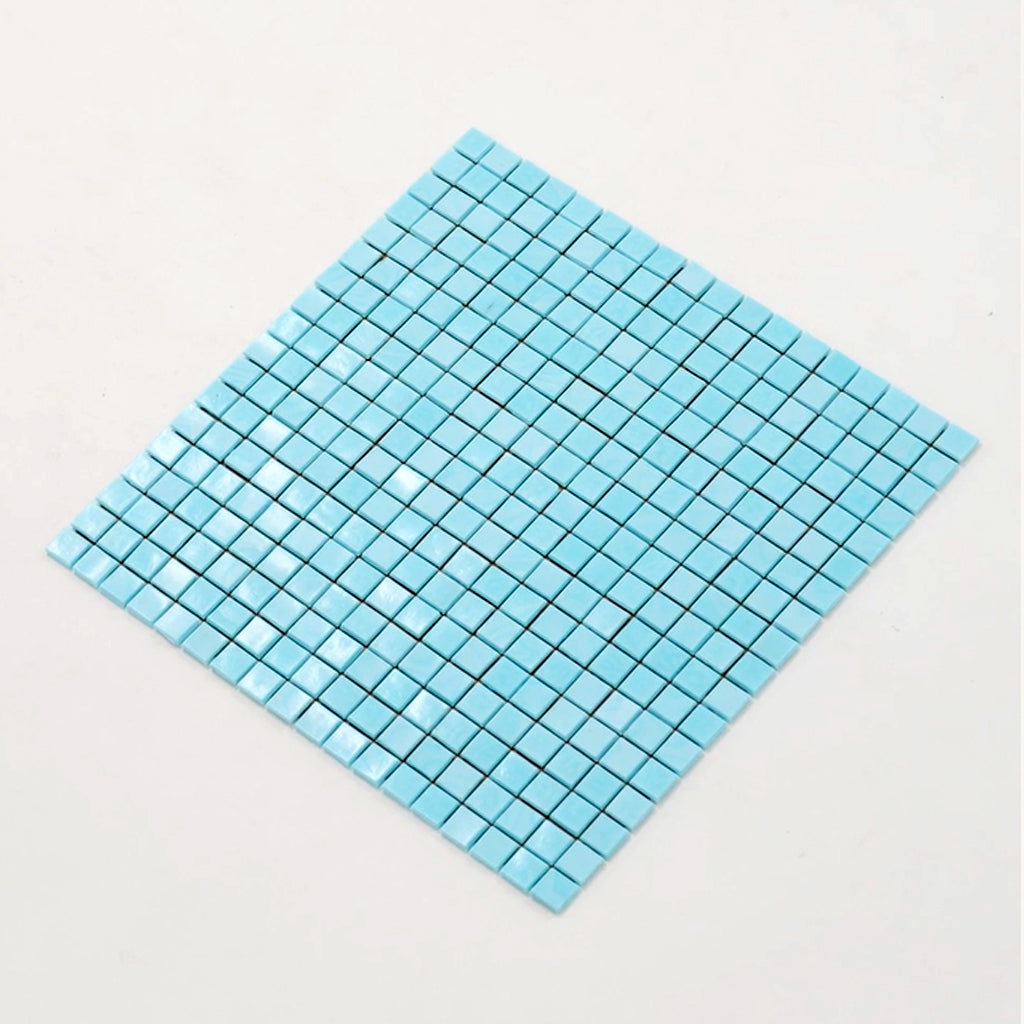 Sky Blue 12x12 Glossy Uniform Square Glass Mosaic Tile (20 pack, 18.69 sq ft/case) - Sample