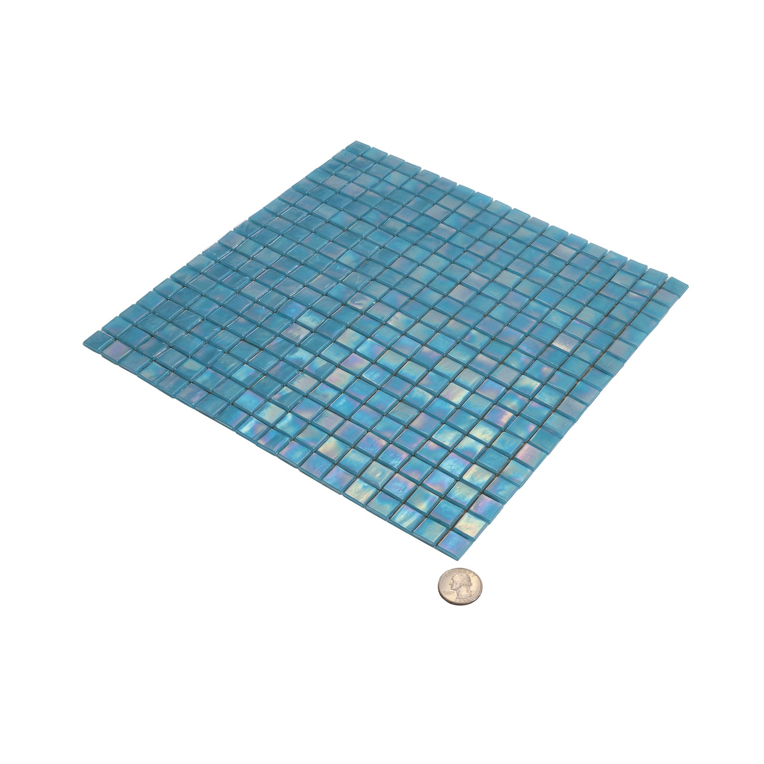 Sea Blue 12x12 Glossy Uniform Square Glass Mosaic Tile (20 pack, 18.69 sq ft/case) - Sample