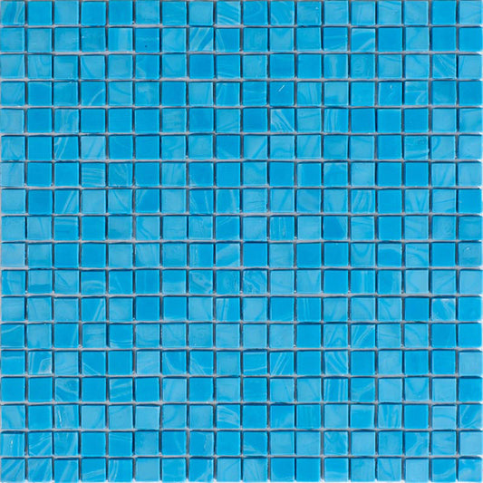 Cerulean Blue Glossy Glass Mosaic Tile