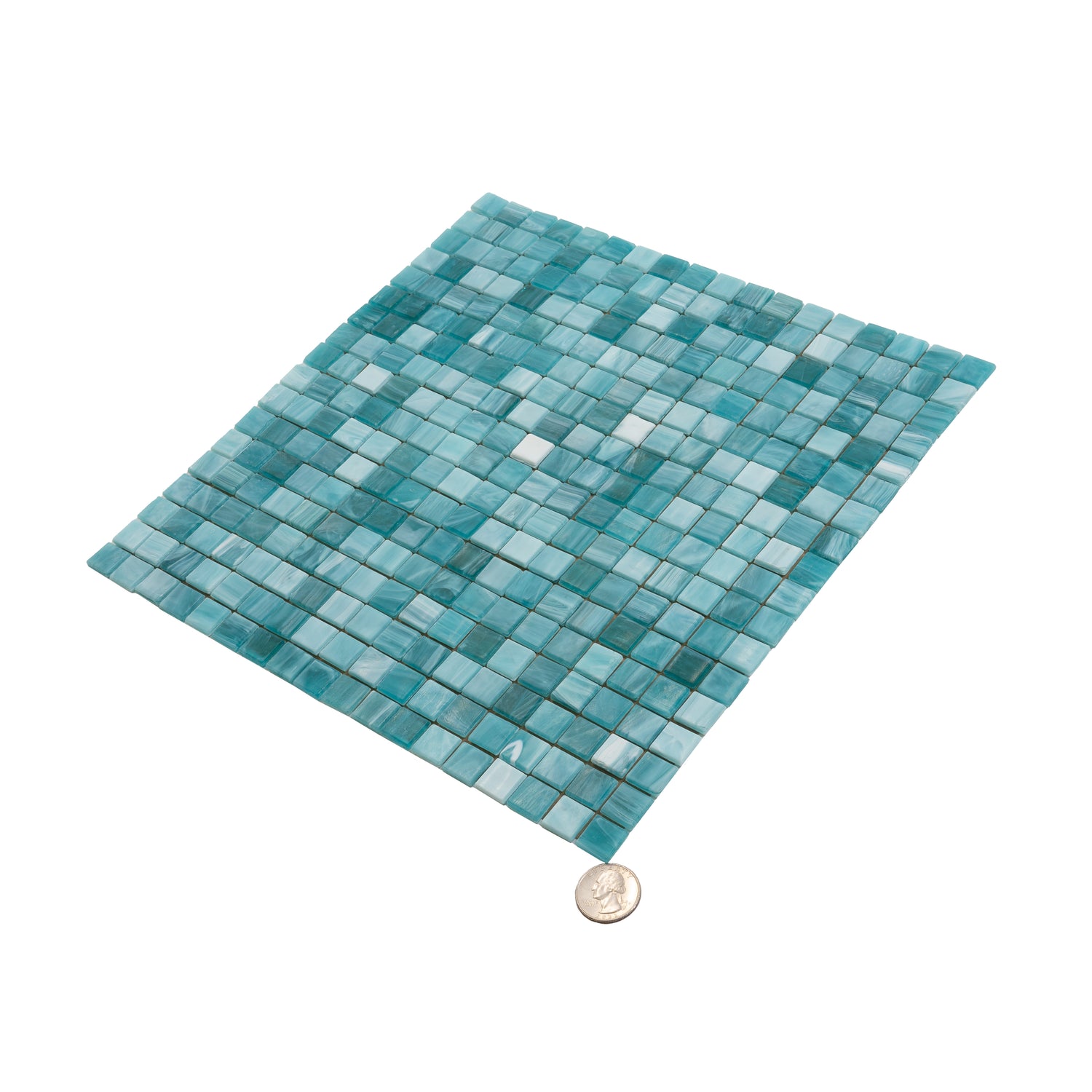 Arctic Blue 12x12 Glossy Uniform Square Glass Mosaic Tile (20 pack, 18.69 sq ft/case) - Sample