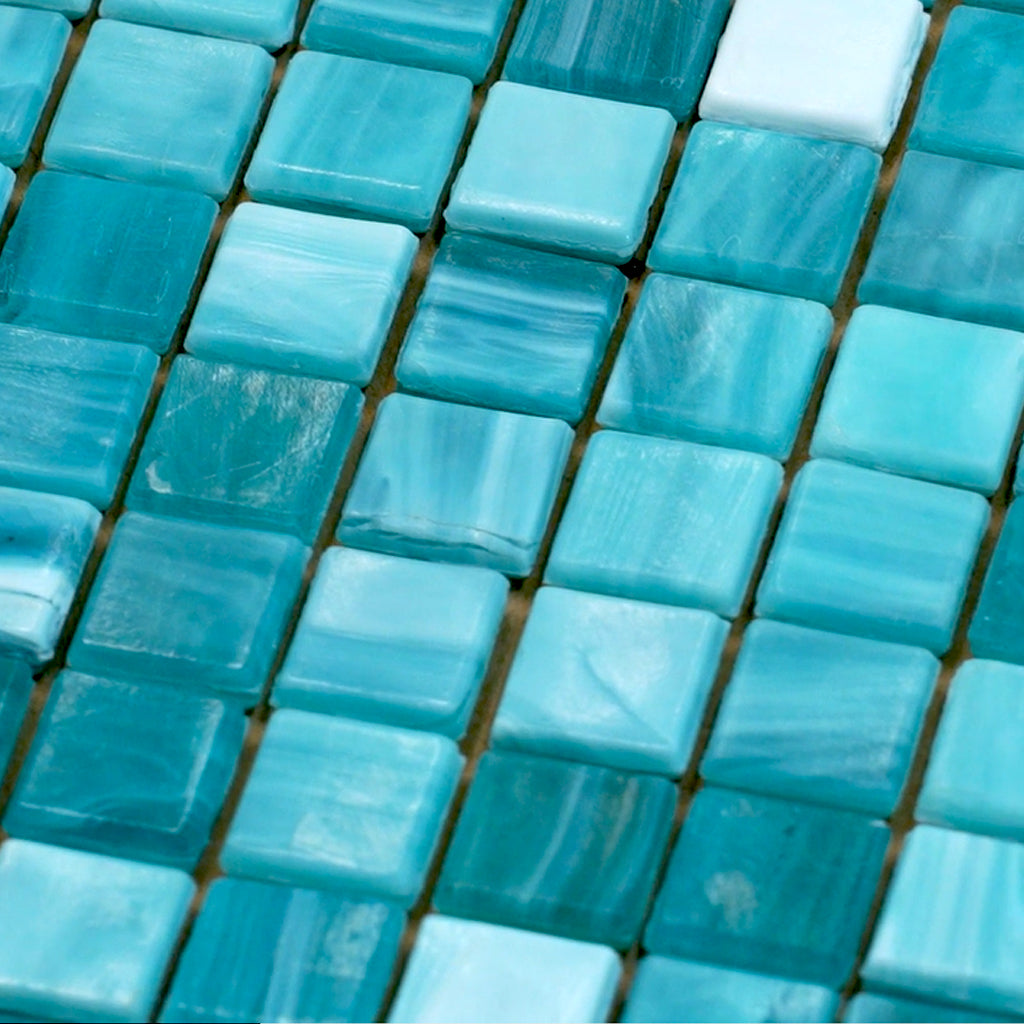 Arctic Blue 12x12 Glossy Uniform Square Glass Mosaic Tile (20 pack, 18.69 sq ft/case) - Sample