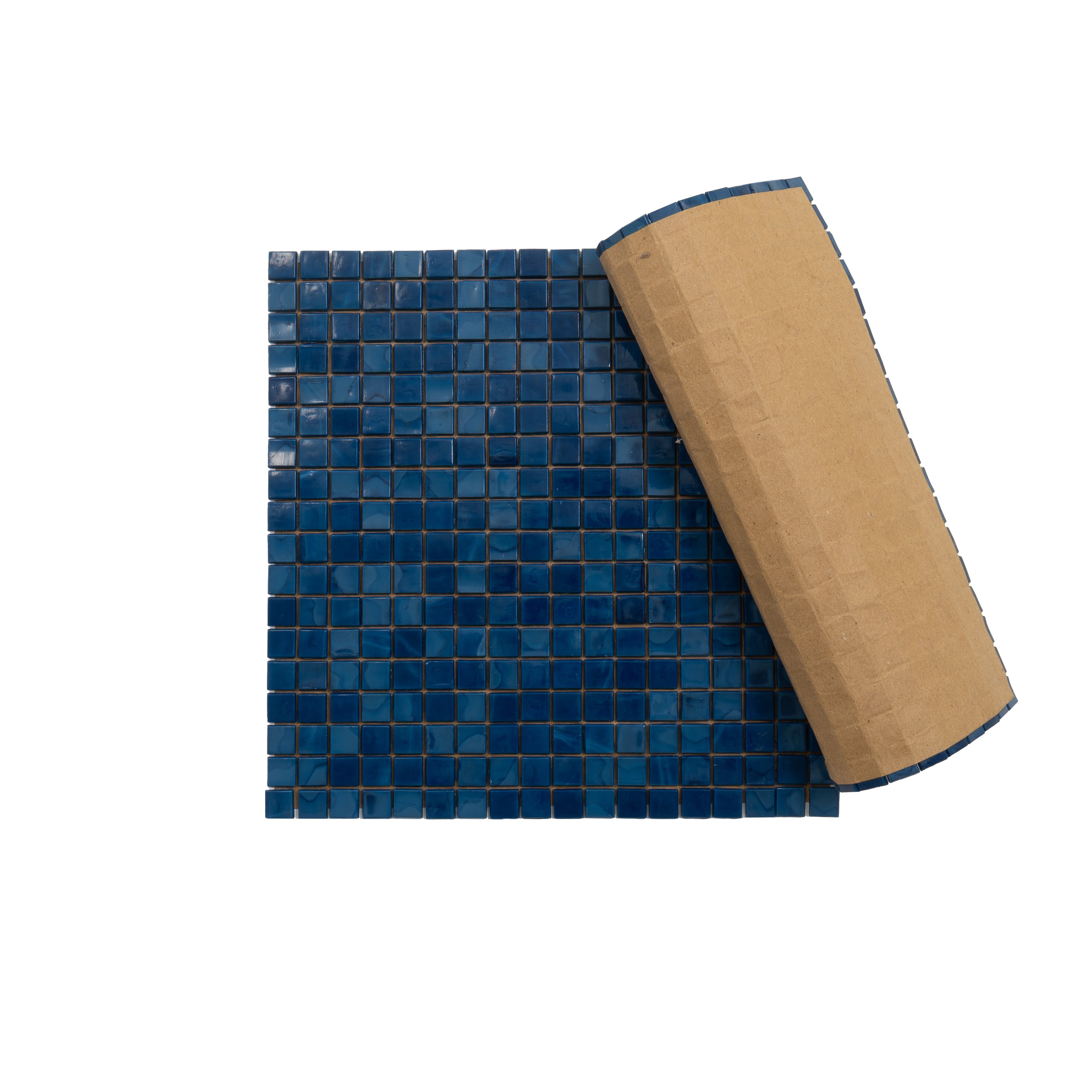 12x12 Navy Blue Glossy Glass Mosaic Tile | Navy Blue Glass