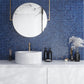 Sample - Navy Blue 12x12 Glossy Uniform Square Glass Mosaic Tile (20 pack, 18.69 sq ft/case)