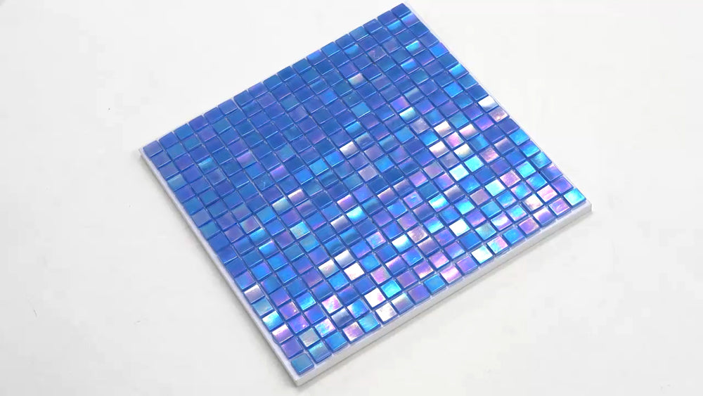 20-pack Skosh 11.6 in. x 11.6 in. Glossy Azure Blue Glass Mosaic Wall and Floor Tile (18.69 sq ft/case)