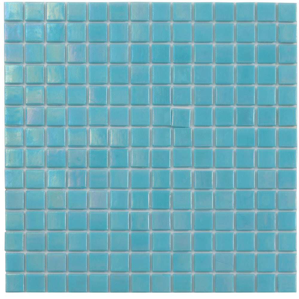 20-pack Nacreous 12 in. x 12 in. Glossy Cyan Blue Glass Mosaic Wall and Floor Tile (20 sq ft/case)