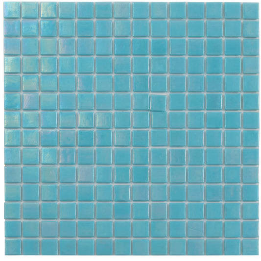 Nacreous 12 in. x 12 in. Glossy Cyan Blue Glass Mosaic Wall and Floor Tile (10 Cases, 200 sq ft/Pallet)