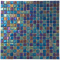 Sample - Dark Shimmer Multi Blue 12x12 Glossy Uniform Square Glass Mosaic Tile (20 pack, 18.69 sq ft/case)