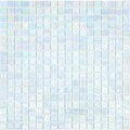 Glossy iridescent honeydew green 12x12 glass mosaic tile sheet with small square tiles