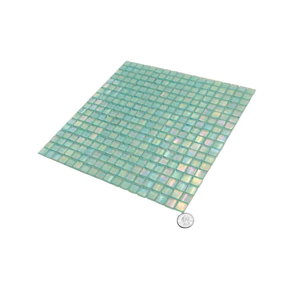 20-pack Skosh 11.6 in. x 11.6 in. Glossy Sea Green Glass Mosaic Wall and Floor Tile (18.69 sq ft/case)