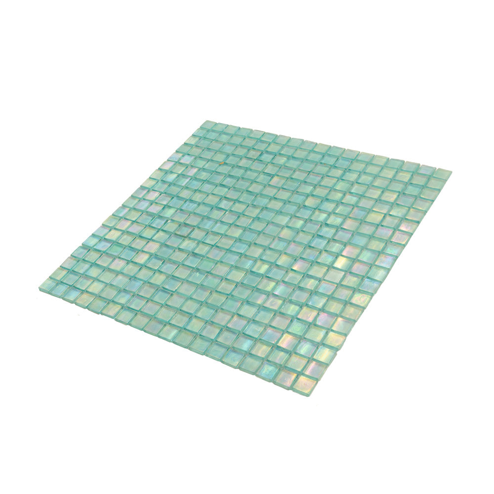 20-pack Skosh 11.6 in. x 11.6 in. Glossy Sea Green Glass Mosaic Wall and Floor Tile (18.69 sq ft/case)