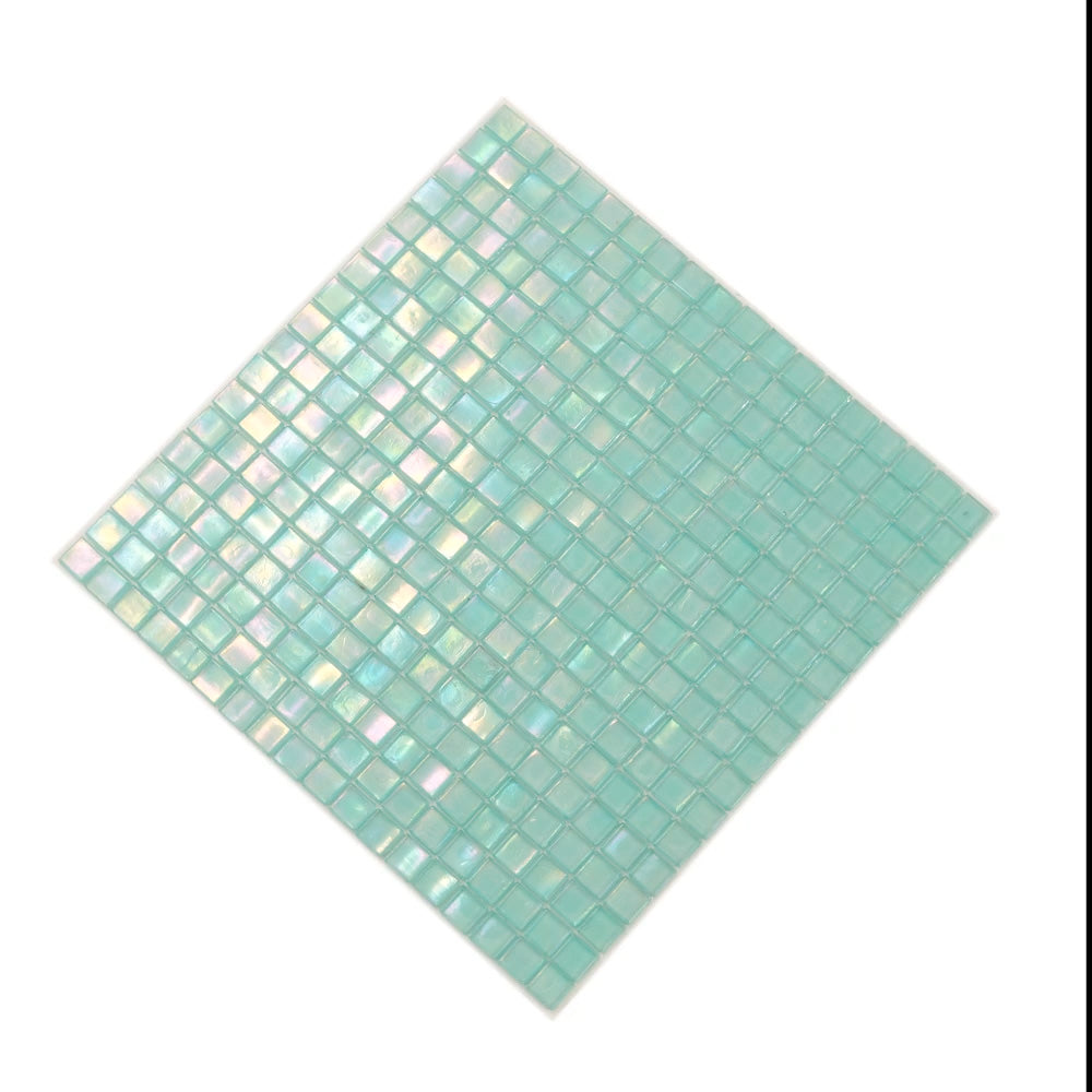 20-pack Skosh 11.6 in. x 11.6 in. Glossy Sea Green Glass Mosaic Wall and Floor Tile (18.69 sq ft/case)