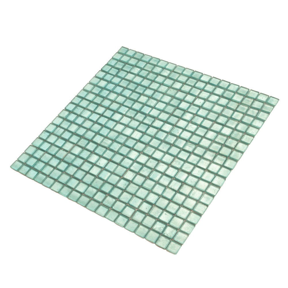 20-pack Skosh 11.6 in. x 11.6 in. Glossy Pine Green Glass Mosaic Wall and Floor Tile (18.69 sq ft/case) - Sample
