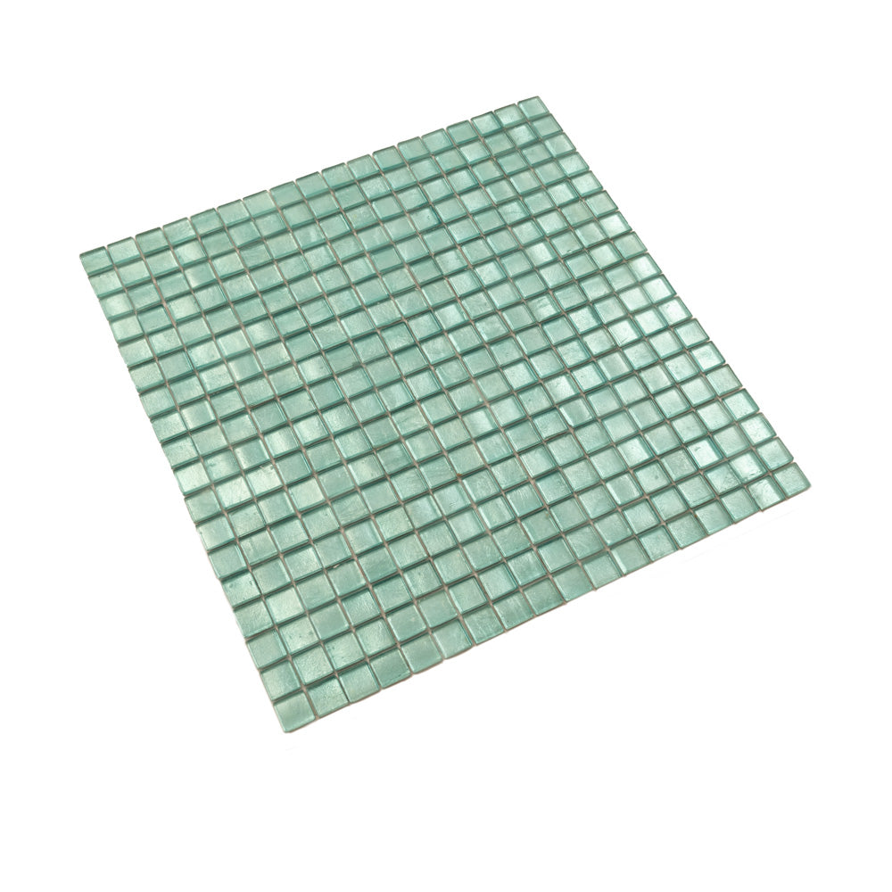 20-pack Skosh 11.6 in. x 11.6 in. Glossy Pine Green Glass Mosaic Wall and Floor Tile (18.69 sq ft/case) - Sample