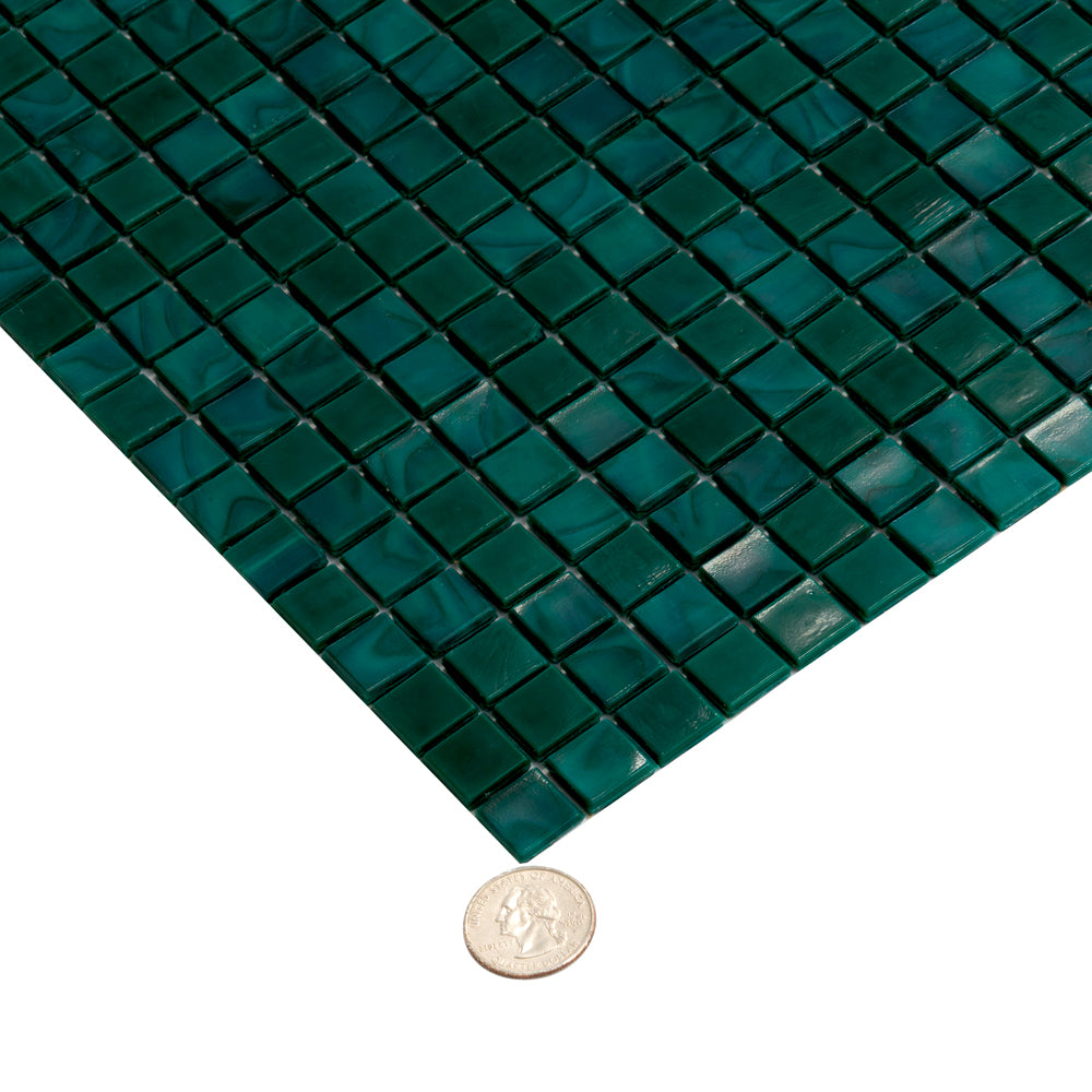 20-pack Skosh 11.6 in. x 11.6 in. Glossy Dark Green Glass Mosaic Wall and Floor Tile (18.69 sq ft/case)