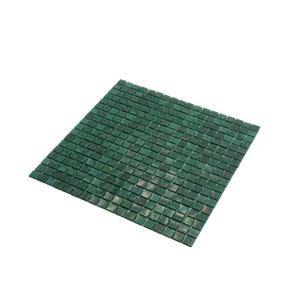 Bottle Green 12x12 Glossy Uniform Square Glass Mosaic Tile (20 pack, 18.69 sq ft/case) - Sample