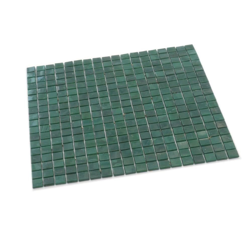 Bottle Green 12x12 Glossy Uniform Square Glass Mosaic Tile (20 pack, 18.69 sq ft/case) - Sample