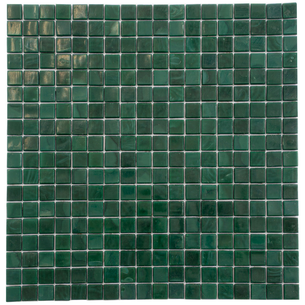 Bottle Green 12x12 Glossy Uniform Square Glass Mosaic Tile (20 pack, 18.69 sq ft/case) - Sample