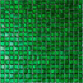 Glossy forest green 12x12 square glass mosaic tile sheet with vibrant, reflective surface