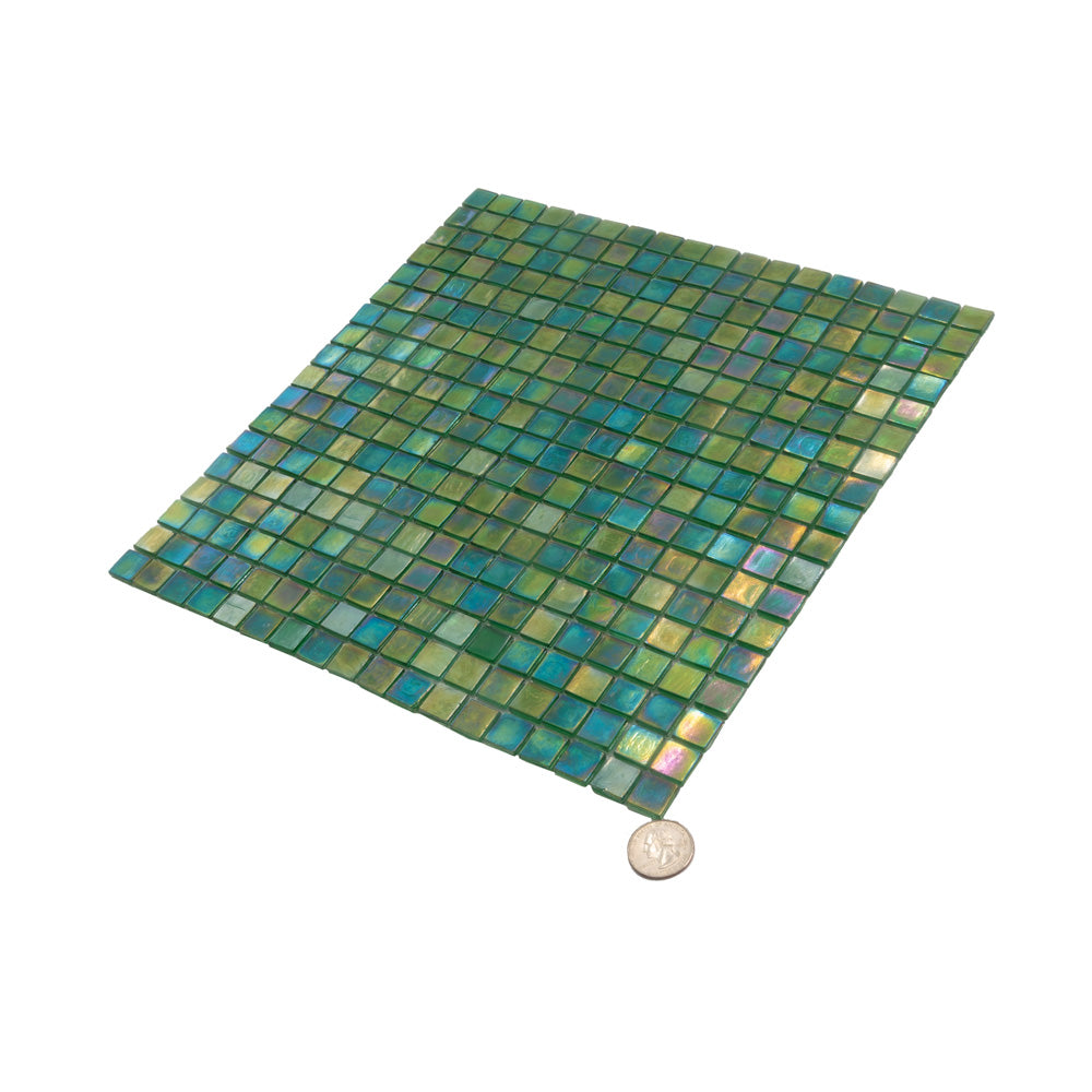 20-pack Skosh 11.6 in. x 11.6 in. Glossy Emerald Green Glass Mosaic Wall and Floor Tile (18.69 sq ft/case)