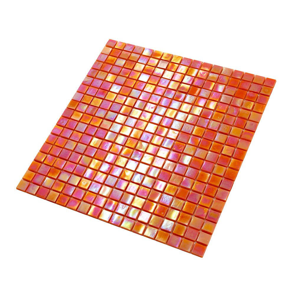 20-pack Skosh 11.6 in. x 11.6 in. Glossy Fire Orange Glass Mosaic Wall and Floor Tile (18.69 sq ft/case)