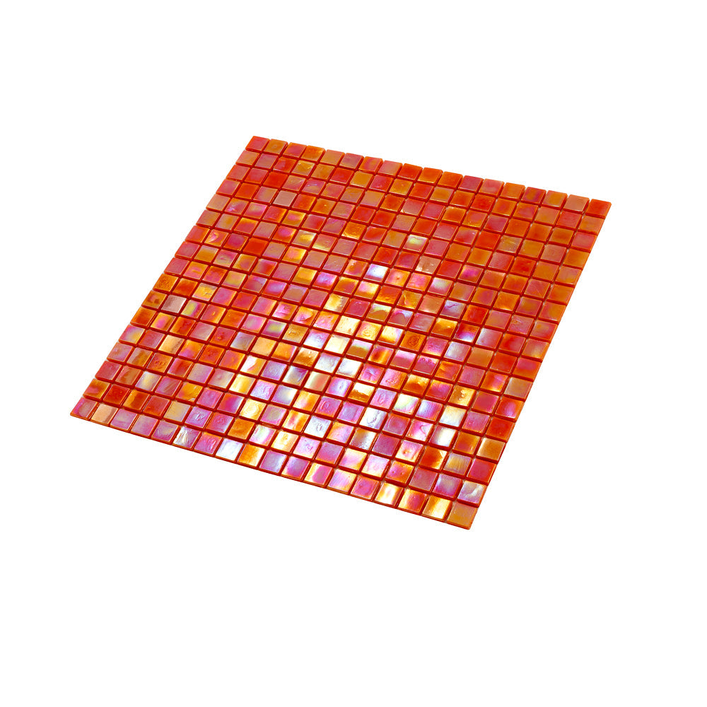 Fire Orange 12x12 Glossy Uniform Square Glass Mosaic Tile (20 pack, 18.69 sq ft/case) - Sample
