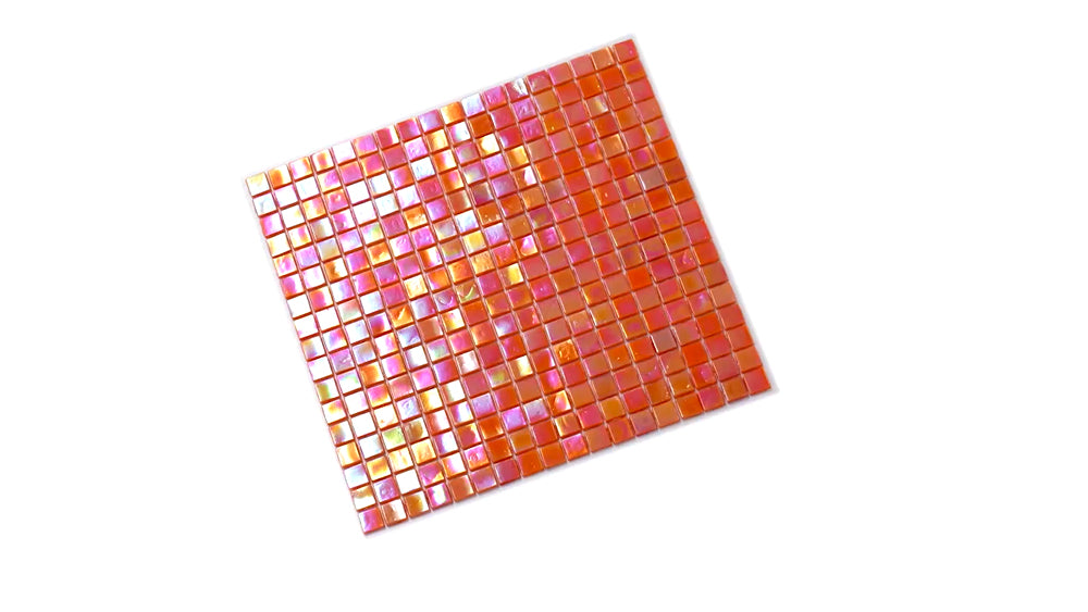 20-pack Skosh 11.6 in. x 11.6 in. Glossy Fire Orange Glass Mosaic Wall and Floor Tile (18.69 sq ft/case)