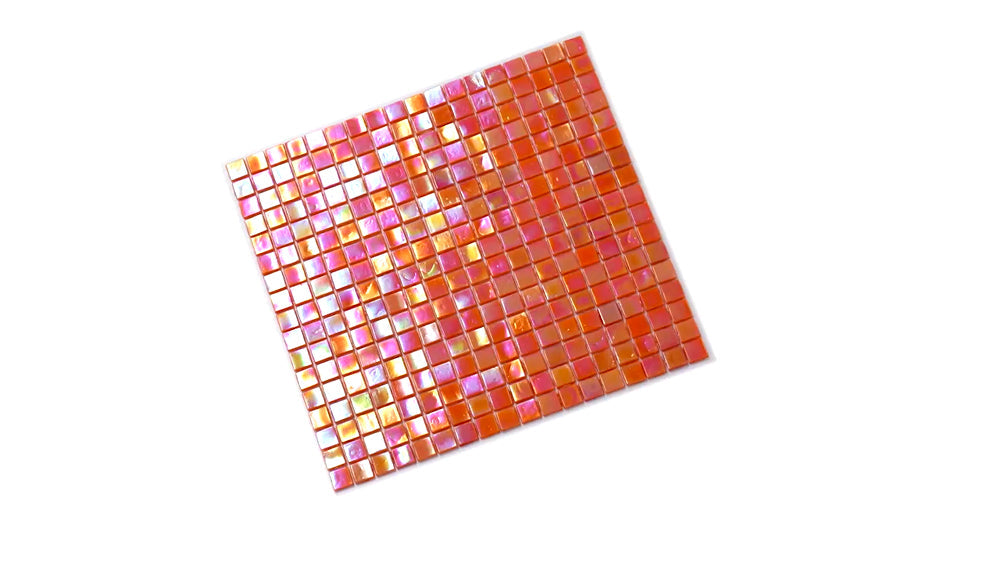 Fire Orange 12x12 Glossy Uniform Square Glass Mosaic Tile (20 pack, 18.69 sq ft/case) - Sample