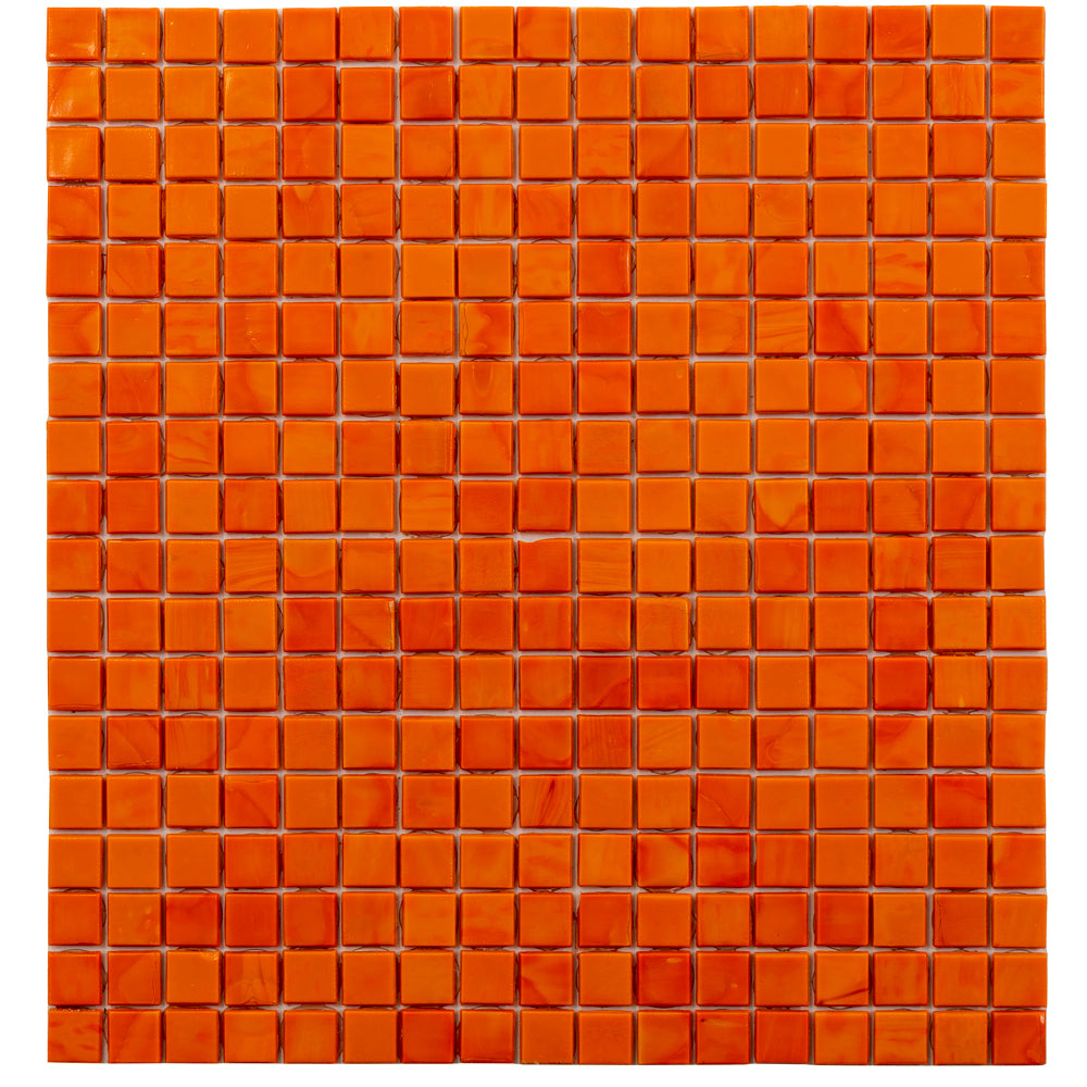 20-pack Skosh 11.6 in. x 11.6 in. Glossy Red-Orange Glass Mosaic Wall and Floor Tile (18.69 sq ft/case)