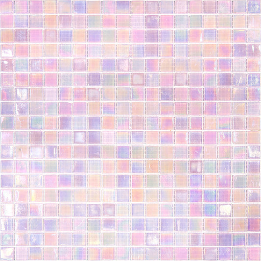 Pale Pink Glossy Glass Mosaic Tile