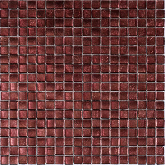 glossy rouge pink 12x12 inch uniform square glass mosaic tile sheet laid flat