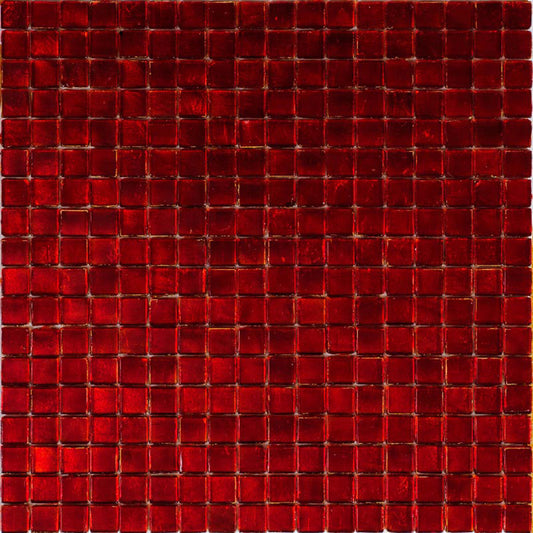 Ruby Red Glossy Glass Mosaic Tile