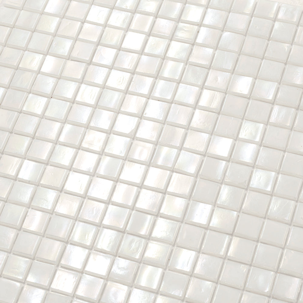 20-pack Skosh 11.6 in. x 11.6 in. Glossy Dark Bone White Glass Mosaic Wall and Floor Tile (18.69 sq ft/case)