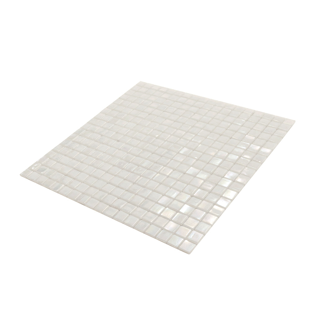 20-pack Skosh 11.6 in. x 11.6 in. Glossy Dark Bone White Glass Mosaic Wall and Floor Tile (18.69 sq ft/case)