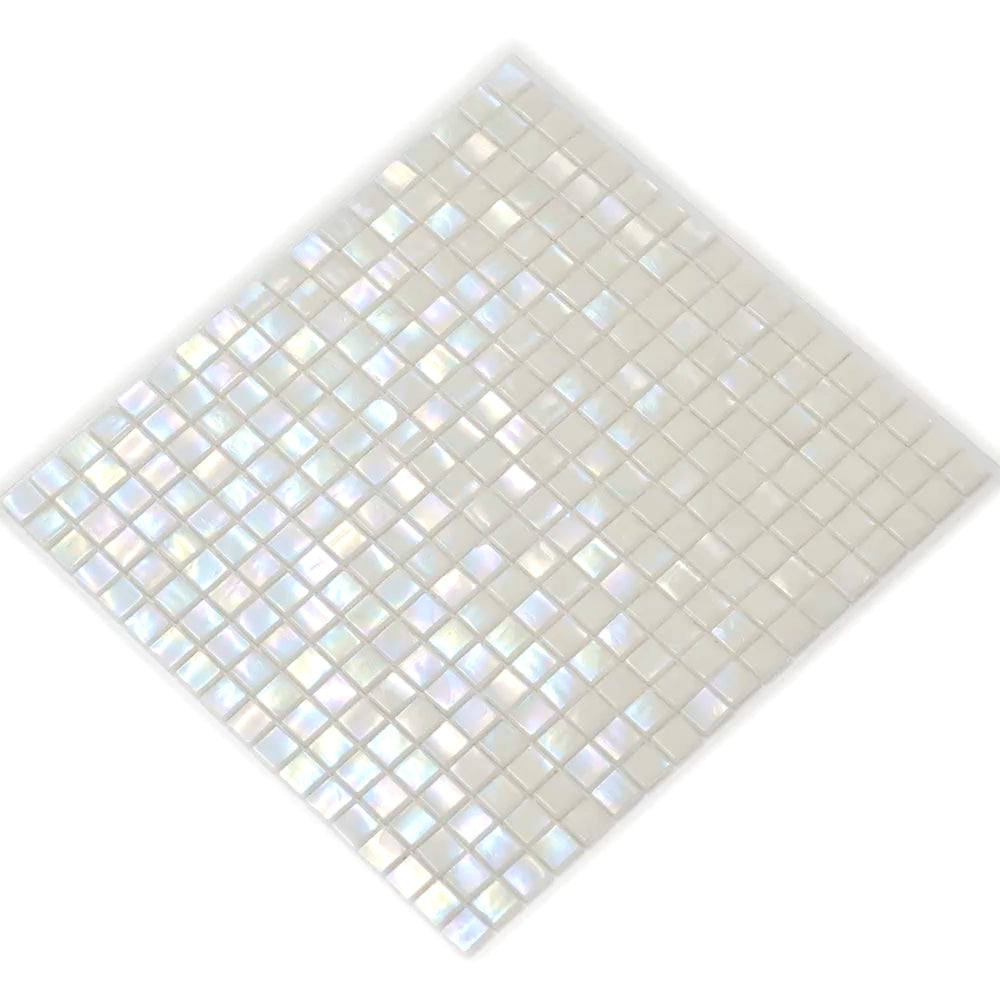 20-pack Skosh 11.6 in. x 11.6 in. Glossy Dark Bone White Glass Mosaic Wall and Floor Tile (18.69 sq ft/case)