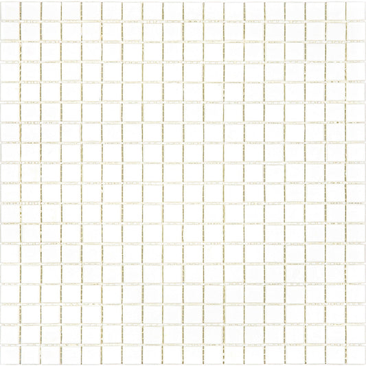Baby Powder White 12x12 Glossy Uniform Square Glass Mosaic Tile (20 pack, 18.69 sq ft/case) - Sample