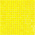 Glossy yellow square glass mosaic tiles arranged in uniform grid for wall and floor use