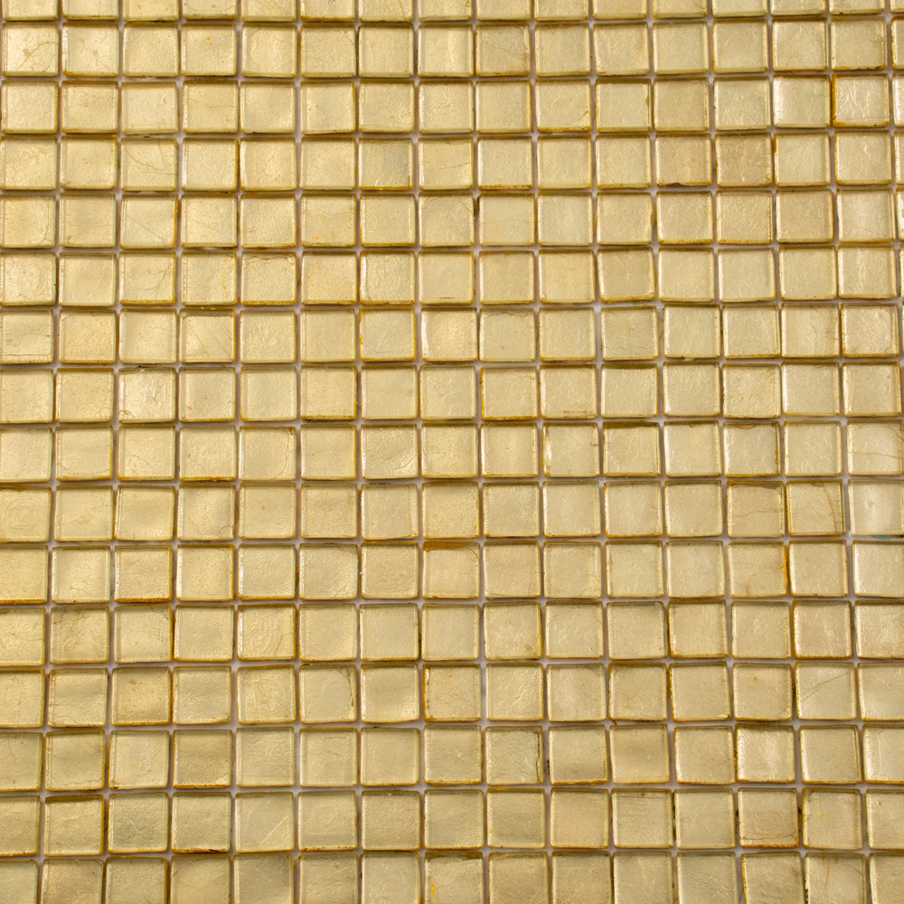 Satin Sheen Gold 12x12 Glossy Uniform Square Glass Mosaic Tile (20 pack, 18.69 sq ft/case) - Sample