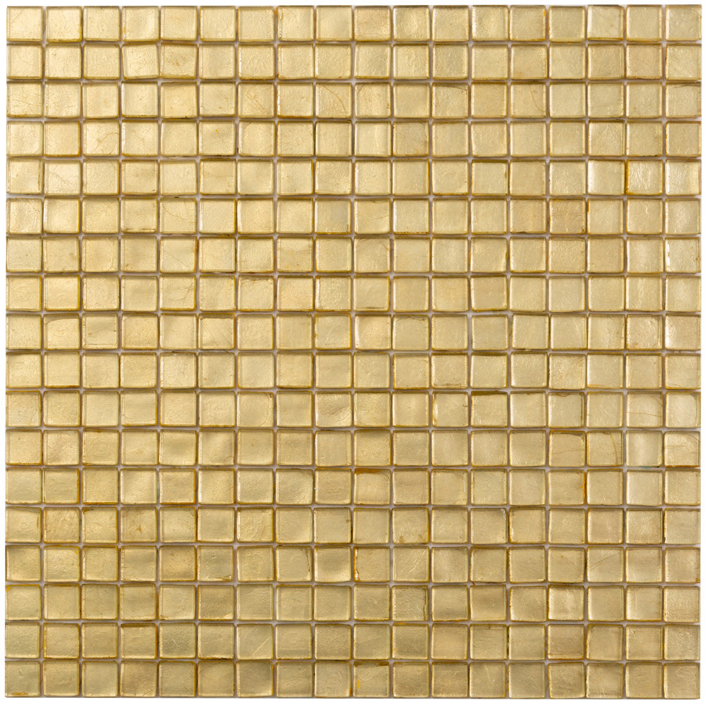 Satin Sheen Gold 12x12 Glossy Uniform Square Glass Mosaic Tile (20 pack, 18.69 sq ft/case) - Sample