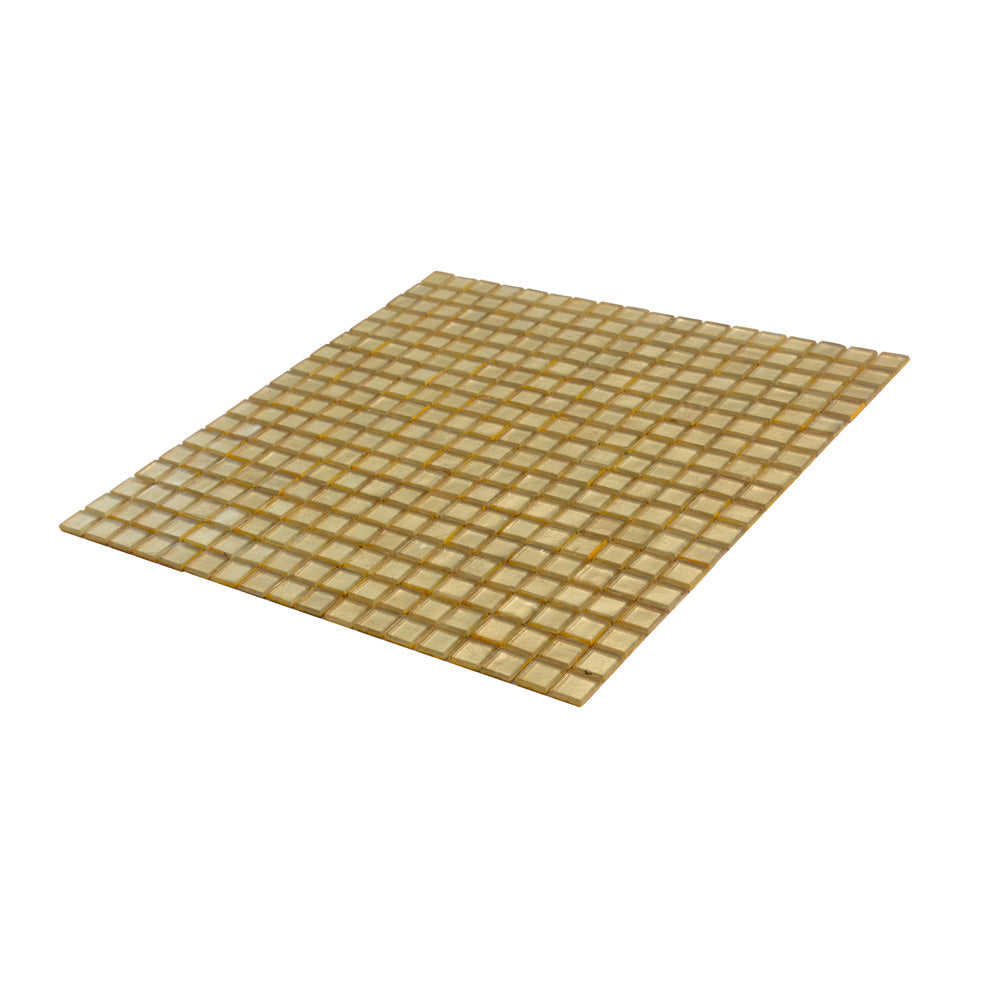 Satin Sheen Gold 12x12 Glossy Uniform Square Glass Mosaic Tile (20 pack, 18.69 sq ft/case) - Sample