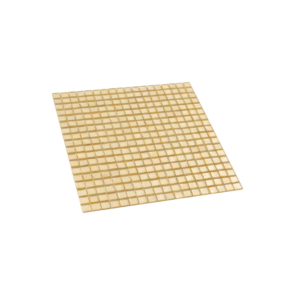 20-pack Skosh 11.6 in. x 11.6 in. Glossy Satin Sheen Gold Glass Mosaic Wall and Floor Tile (18.69 sq ft/case)