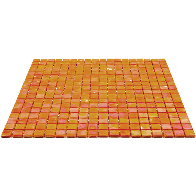 20-pack Skosh 11.6 in. x 11.6 in. Glossy Fire Orange Glass Mosaic Wall and Floor Tile (18.69 sq. ft./case)