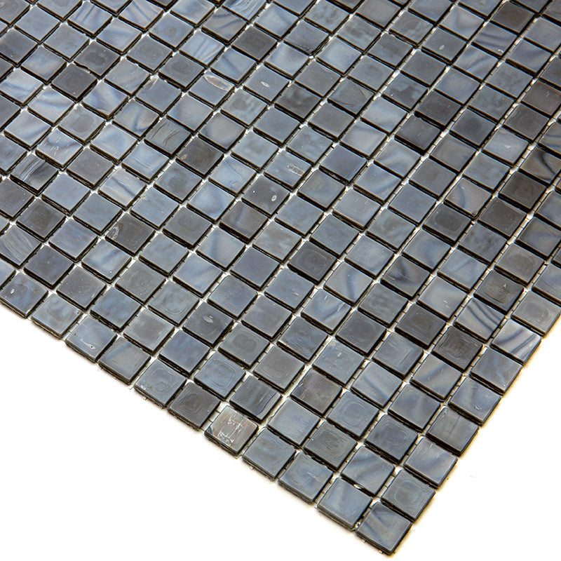 20-pack Skosh 11.6 in. x 11.6 in. Glossy Mouse Gray Glass Mosaic Wall and Floor Tile (18.69 sq ft/case) - Sample