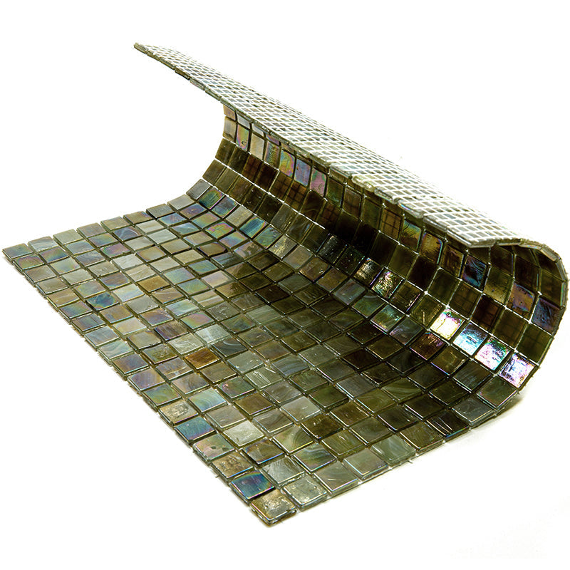 20-pack Skosh 11.6 in. x 11.6 in. Glossy Tortilla Brown Glass Mosaic Wall and Floor Tile (18.69 sq ft/case) - Sample