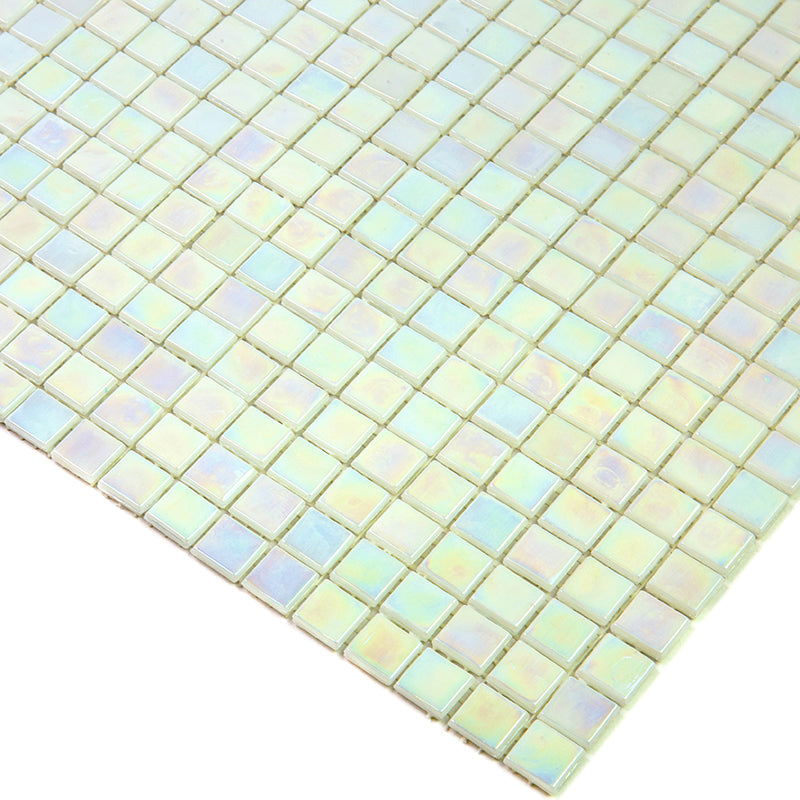 Light Bone White 12x12 Glossy Uniform Square Glass Mosaic Tile (20 pack, 18.69 sq ft/case) - Sample