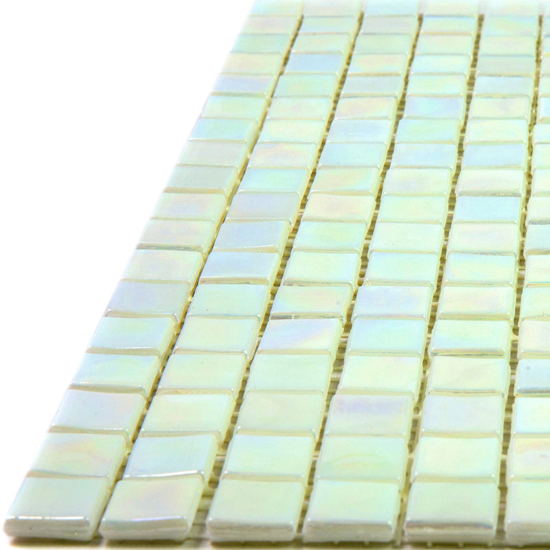 Light Bone White 12x12 Glossy Uniform Square Glass Mosaic Tile (20 pack, 18.69 sq ft/case) - Sample