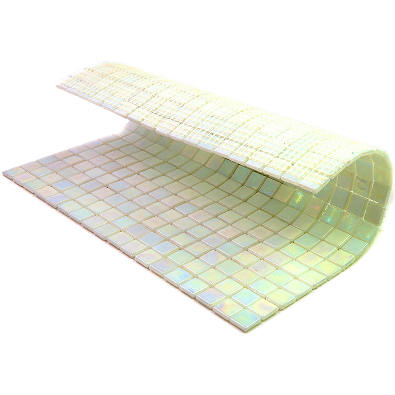 Light Bone White 12x12 Glossy Uniform Square Glass Mosaic Tile (20 pack, 18.69 sq ft/case) - Sample